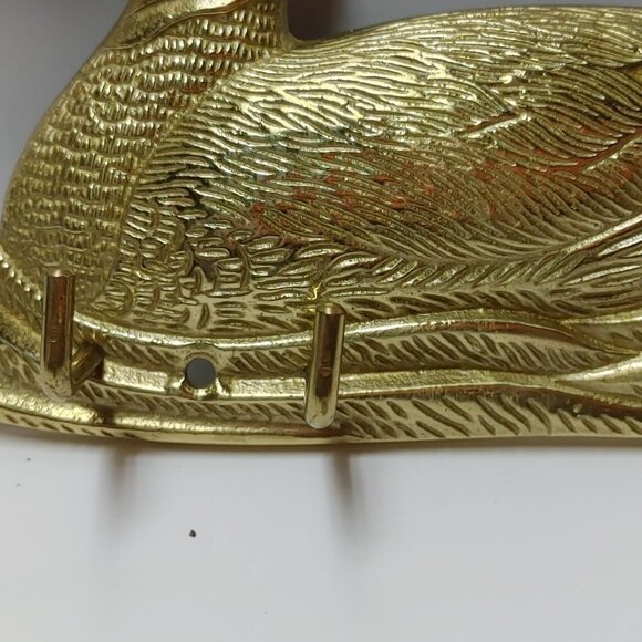 Duck Mallard Wall Mount Key Solid Brass Hanger Rack FARM HOUSE DECOR - Picture 3 of 7